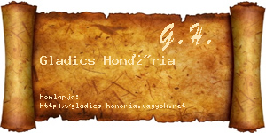 Gladics Honória névjegykártya